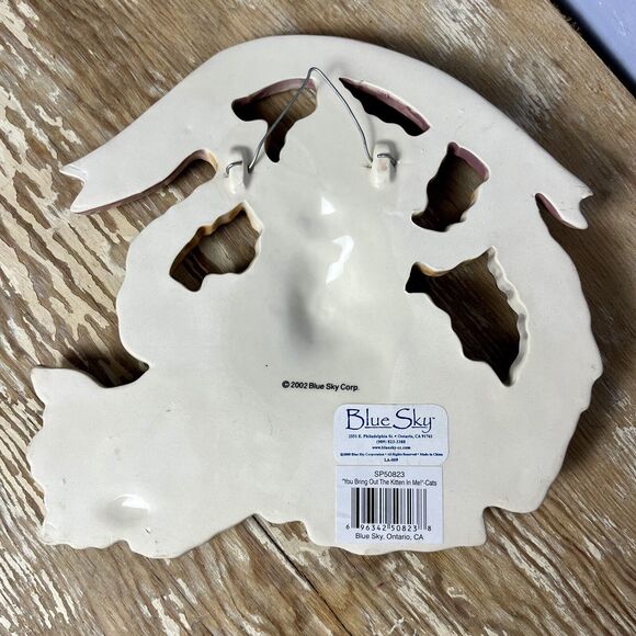 Vtg You Bring Out The Kitten In Me Blue Sky Ceramic Cat Wall Art Goldminc 2002 - Picture 2 of 16